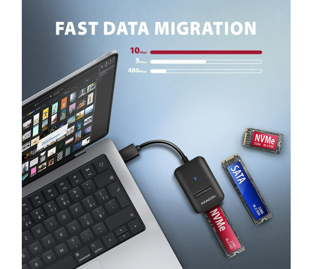 Axagon ADM2-AM USB-A 10Gbps - M.2 NVMe & SATA SSD adapter - 1485416 - zdjęcie 5